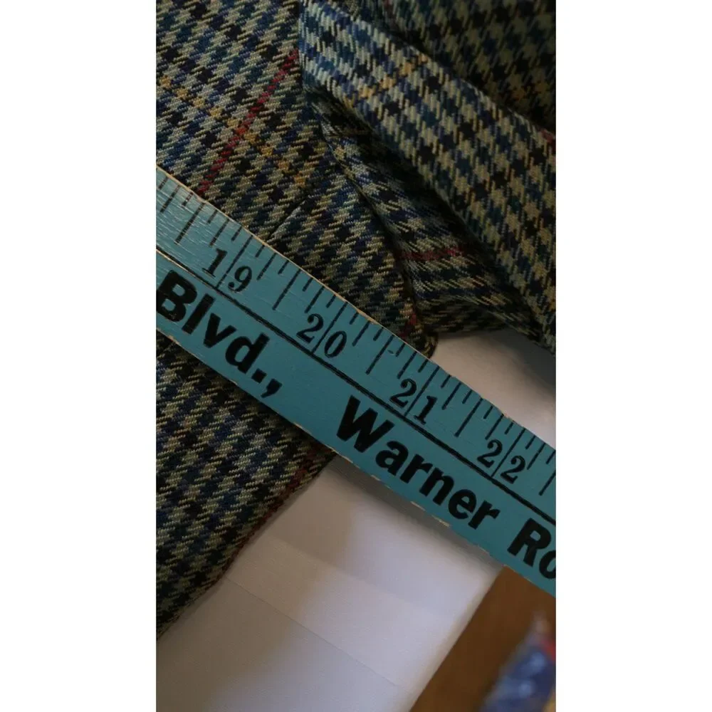 Enrico Gorlani Wool Blend Mens Sports Coat Gun Check Plaid Size 38 Classic Prep